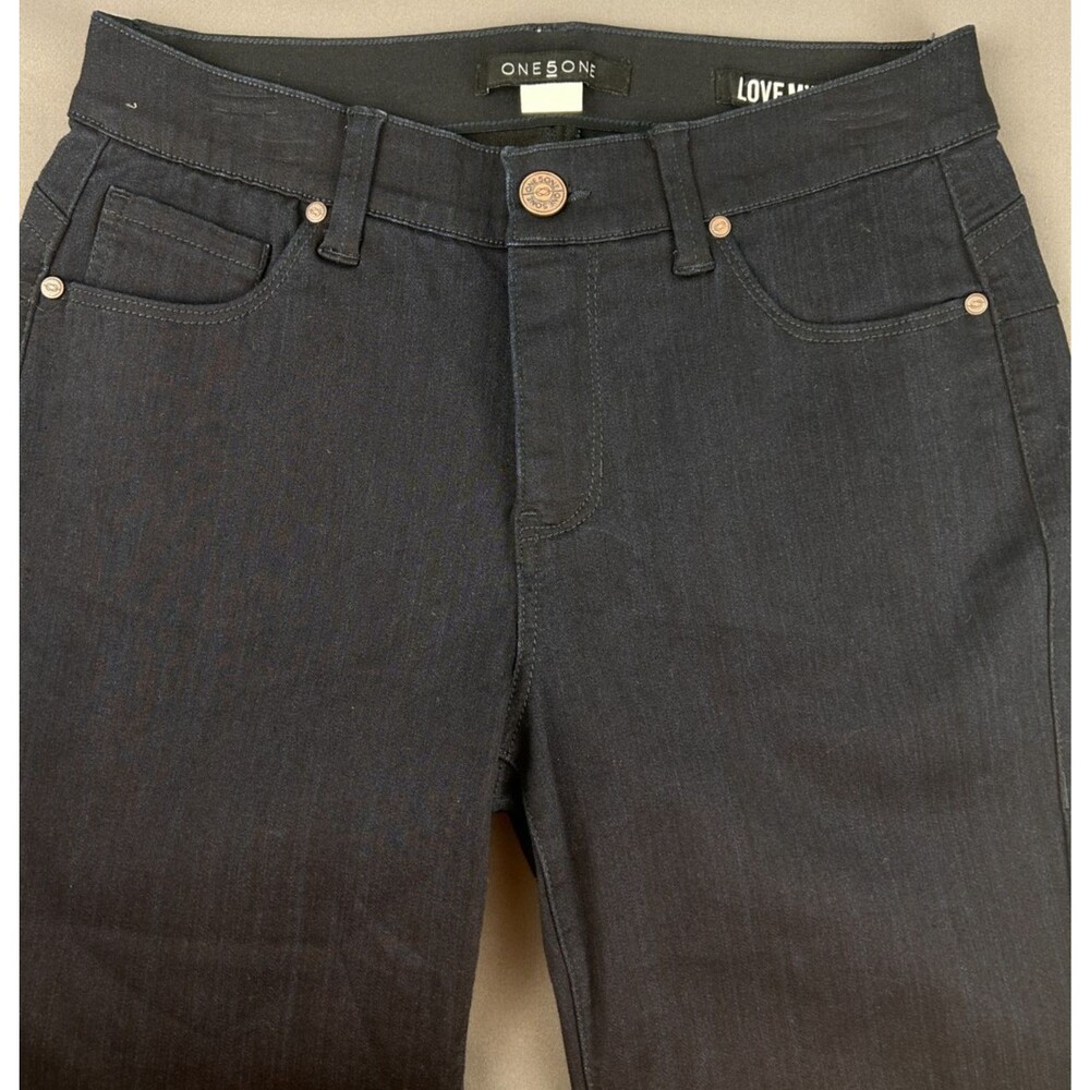 One5One Black Stretch Denim Jeans Goddess Fit Slim Leg Size 6 NEW